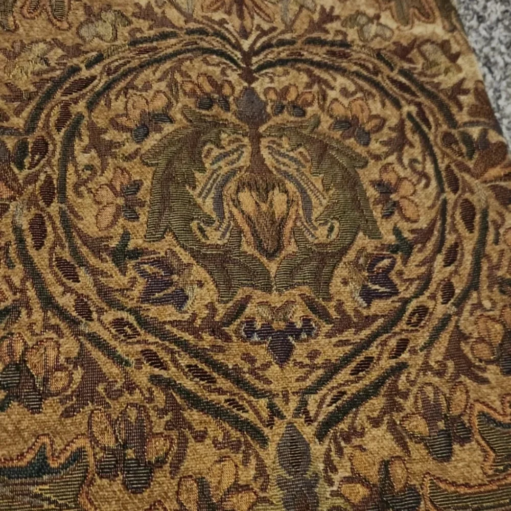 Stylish Tan and Gold Patterned Scarf